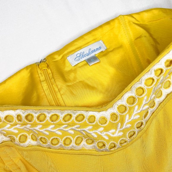 Shoshanna Strapless Silk Dress with Eyelet Detail - Picture 8 of 14